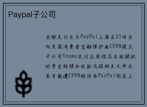 Paypal子公司